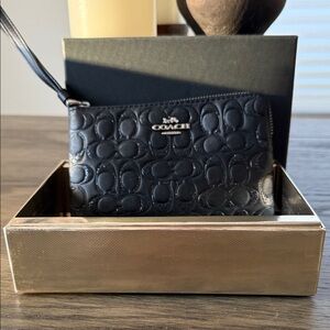 Coach Black Embossed Wristlet 2019